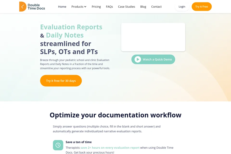 Aperçu de la landing page