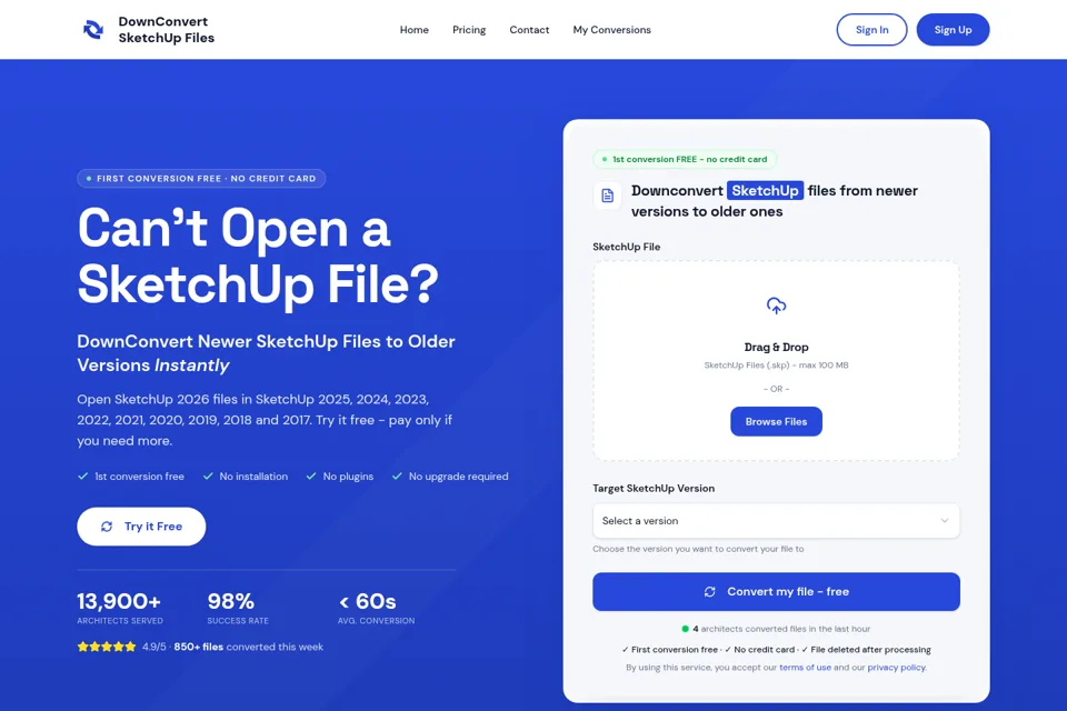 Aperçu de la landing page