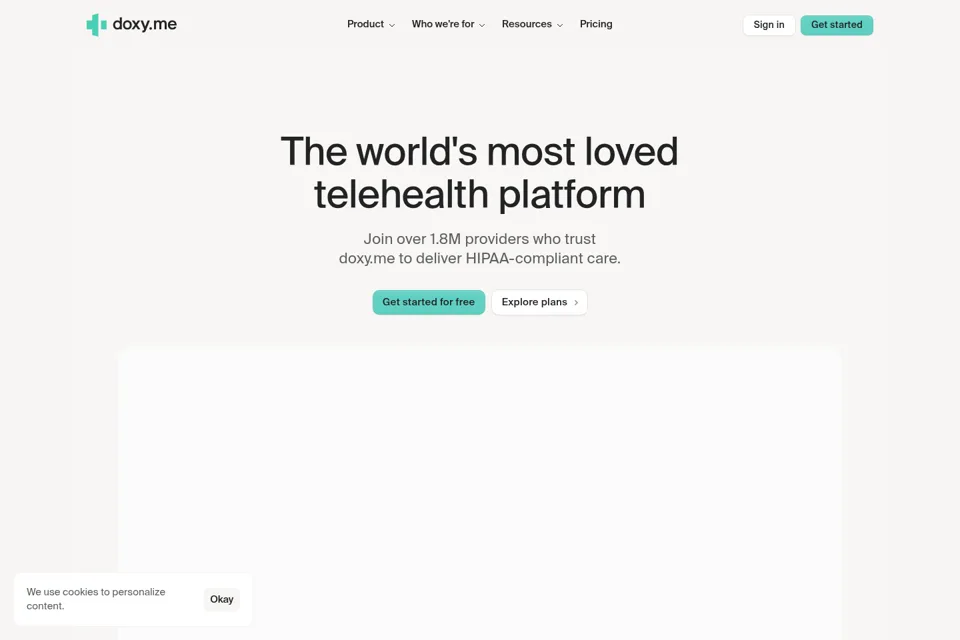 Aperçu de la landing page