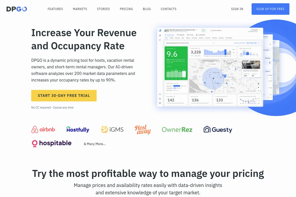 Aperçu de la landing page