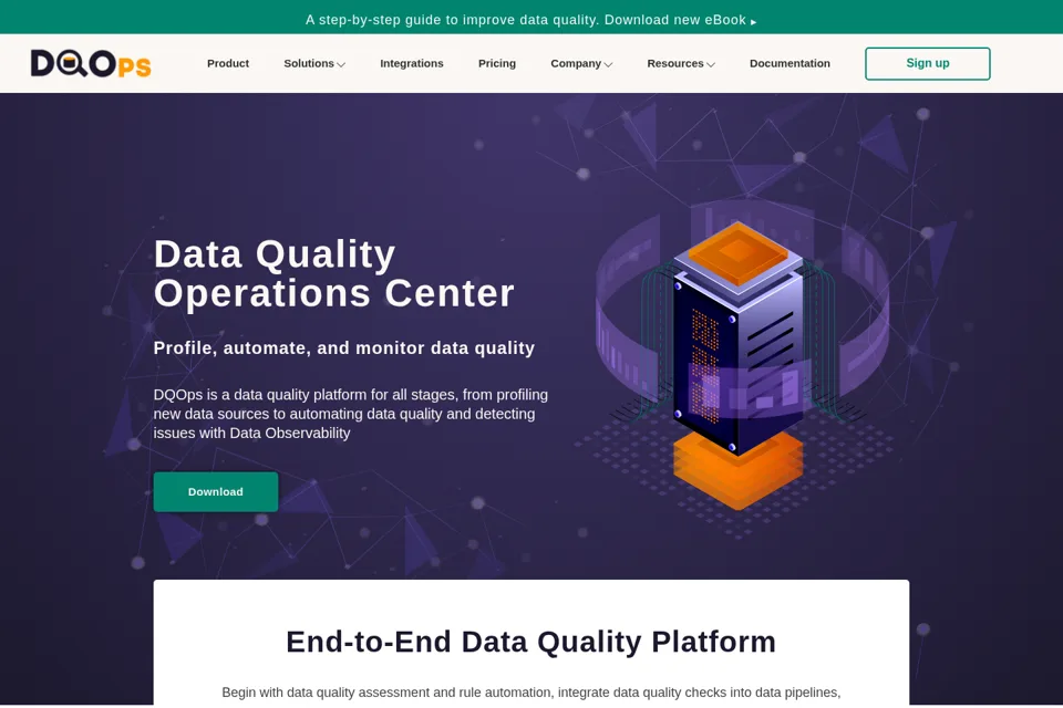 Aperçu de la landing page