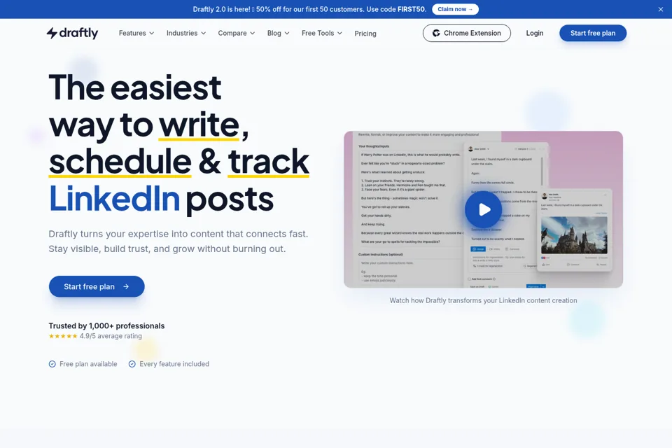 Landing page preview