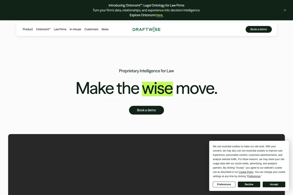 Aperçu de la landing page