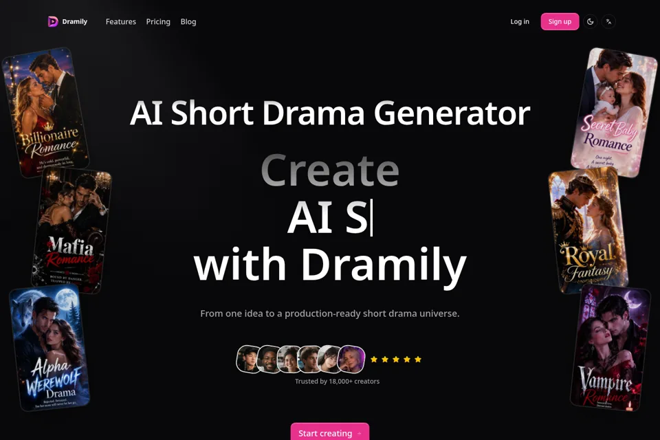 Aperçu de la landing page