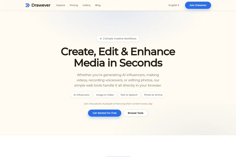 Aperçu de la landing page