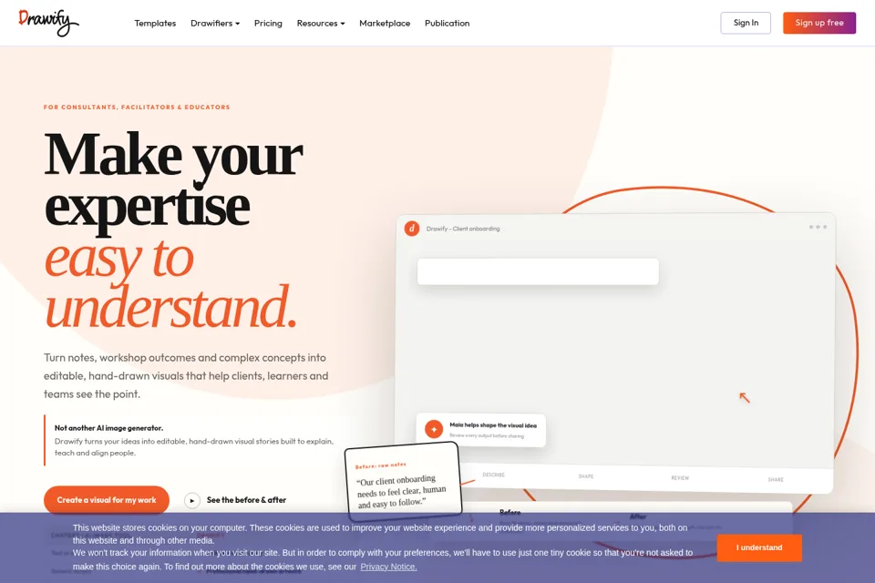 Aperçu de la landing page