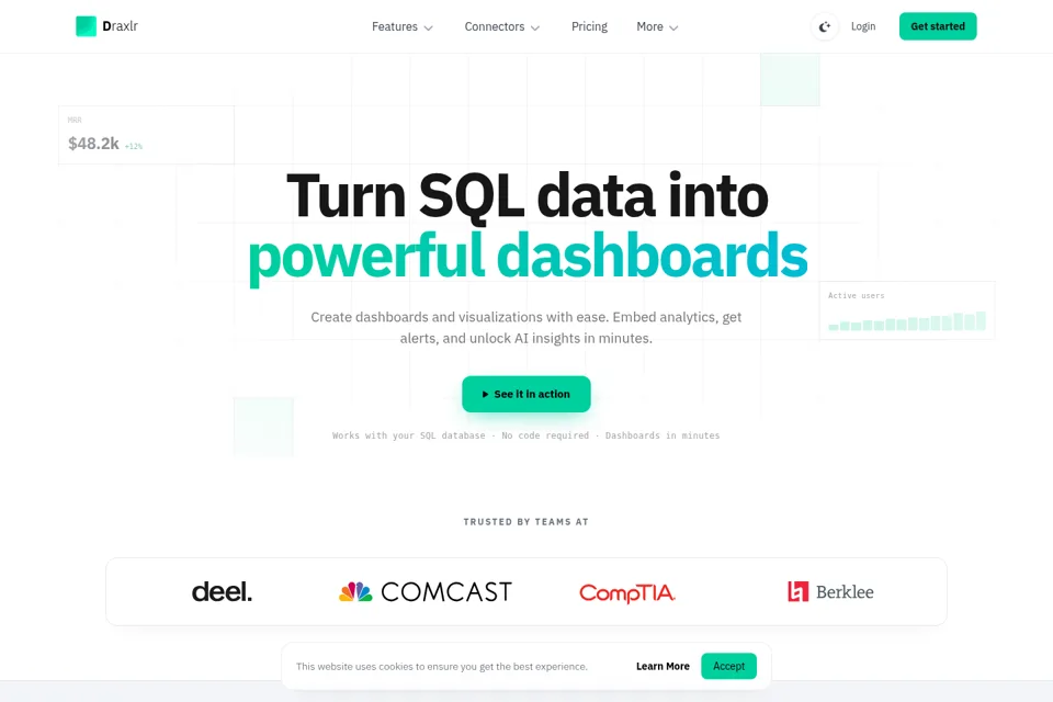 Aperçu de la landing page