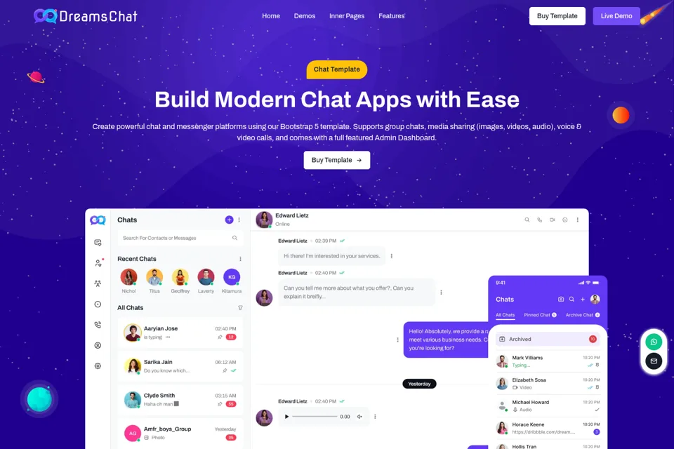 Aperçu de la landing page