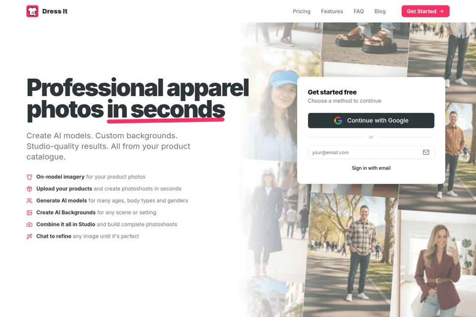 Aperçu de la landing page