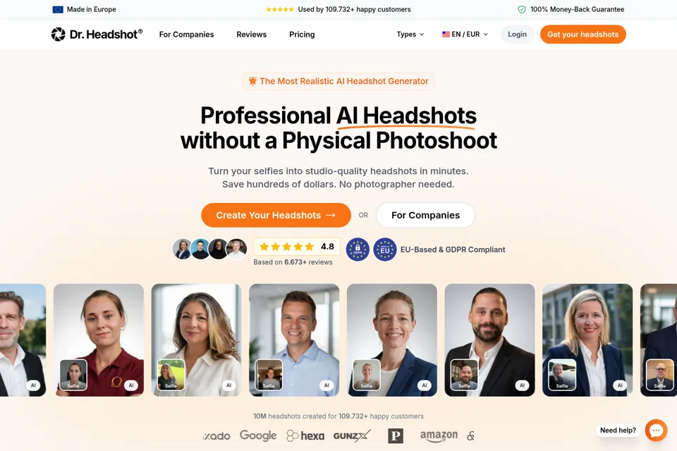 Aperçu de la landing page