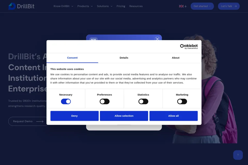 Aperçu de la landing page
