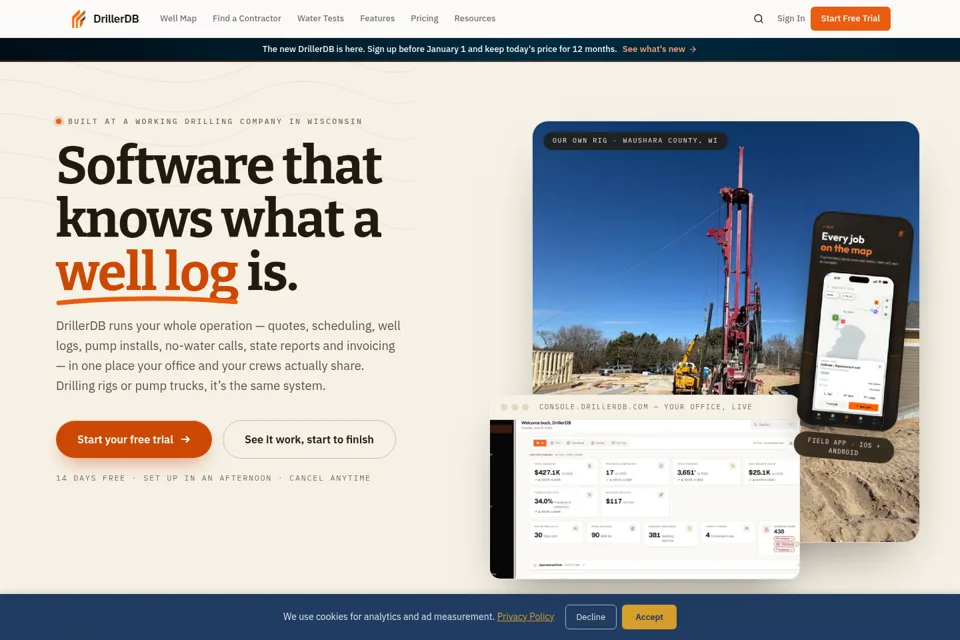 Aperçu de la landing page