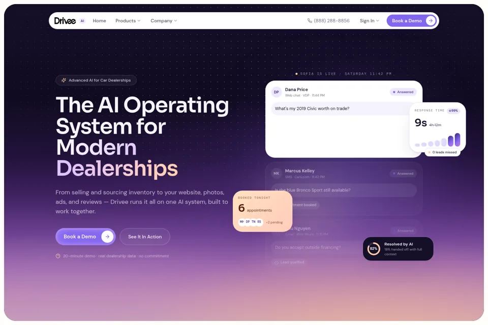 Aperçu de la landing page
