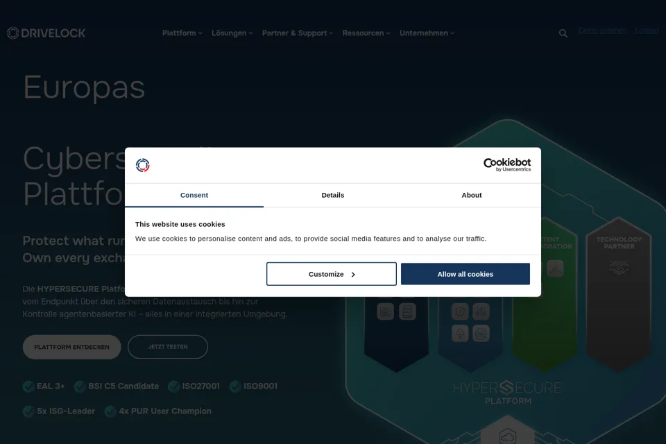 Aperçu de la landing page