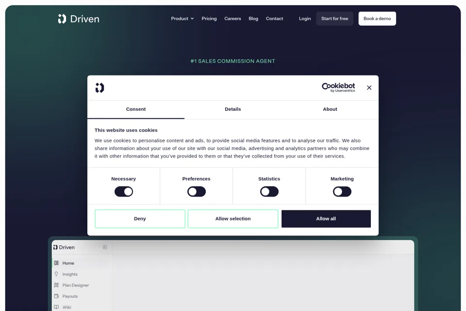 Aperçu de la landing page