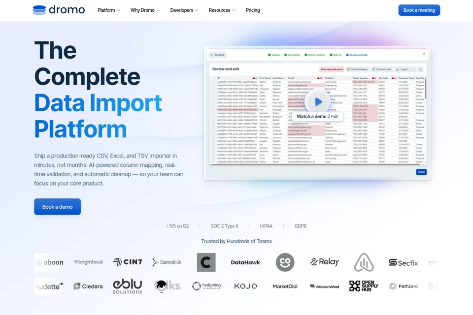 Aperçu de la landing page