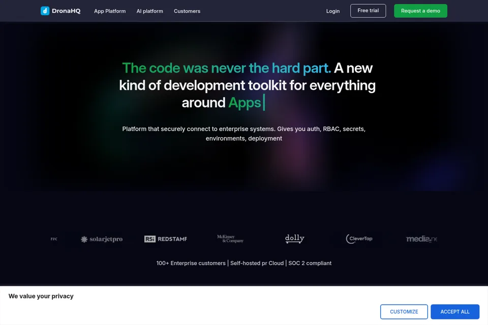 Aperçu de la landing page