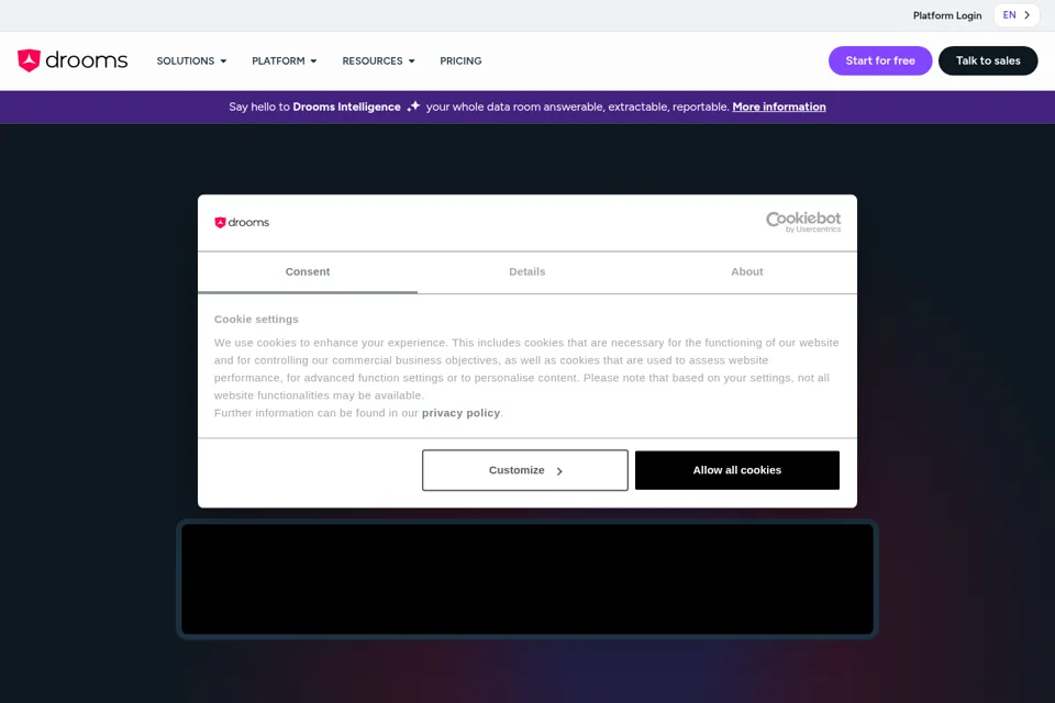 Aperçu de la landing page