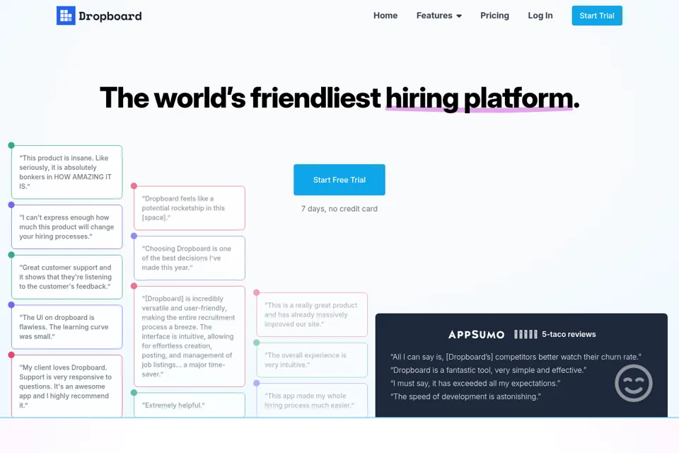 Aperçu de la landing page