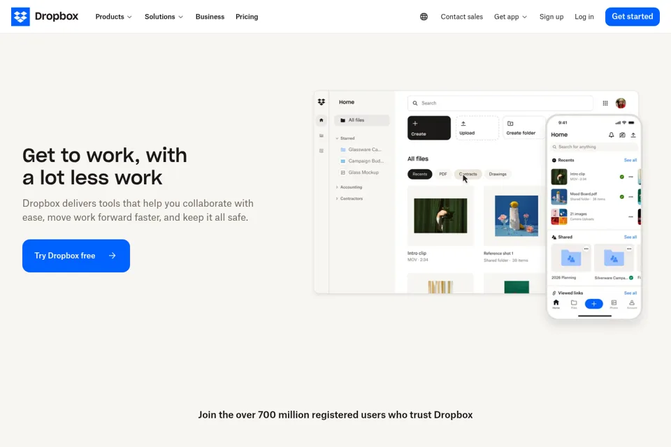 Aperçu de la landing page