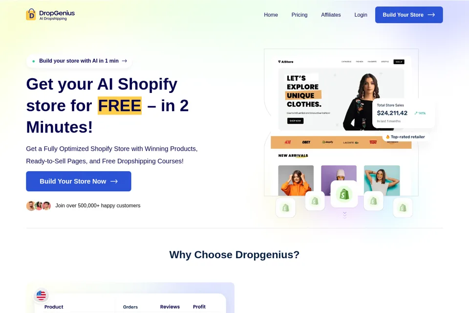 Landing page preview