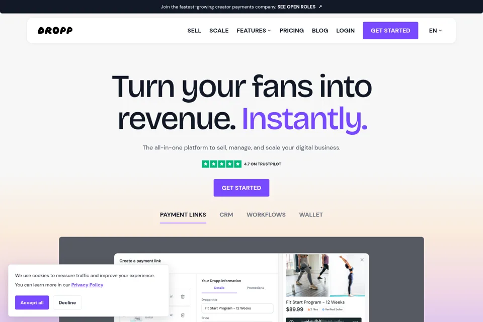 Landing page preview