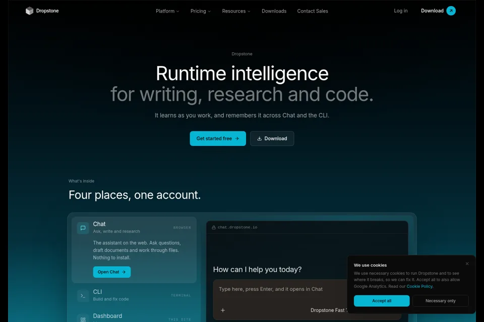 Aperçu de la landing page