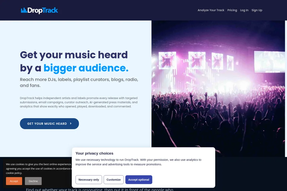 Landing page preview