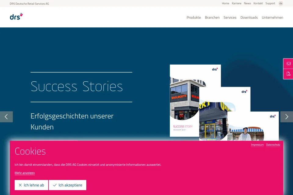 Aperçu de la landing page