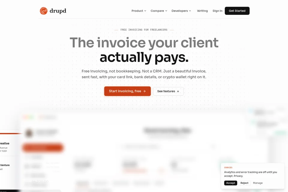 Landing page preview