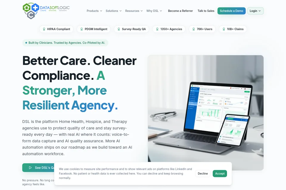 Aperçu de la landing page