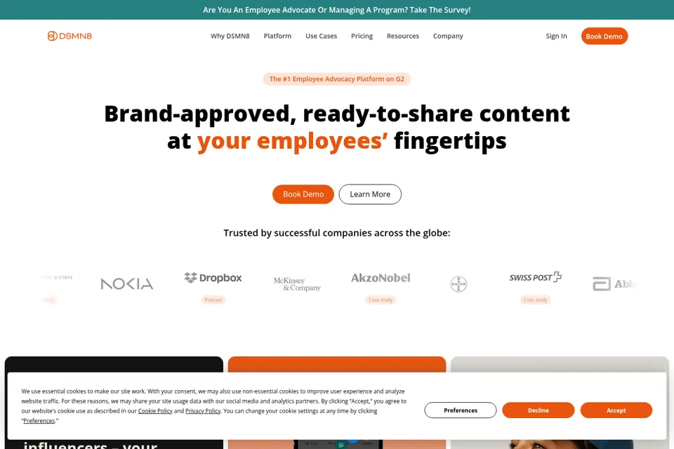 Aperçu de la landing page