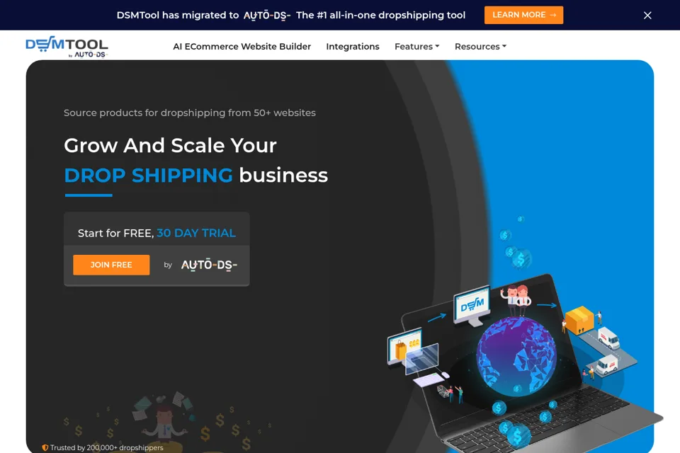 Aperçu de la landing page