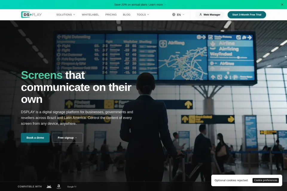 Aperçu de la landing page