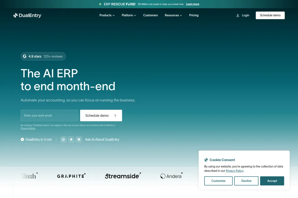 Aperçu de la landing page