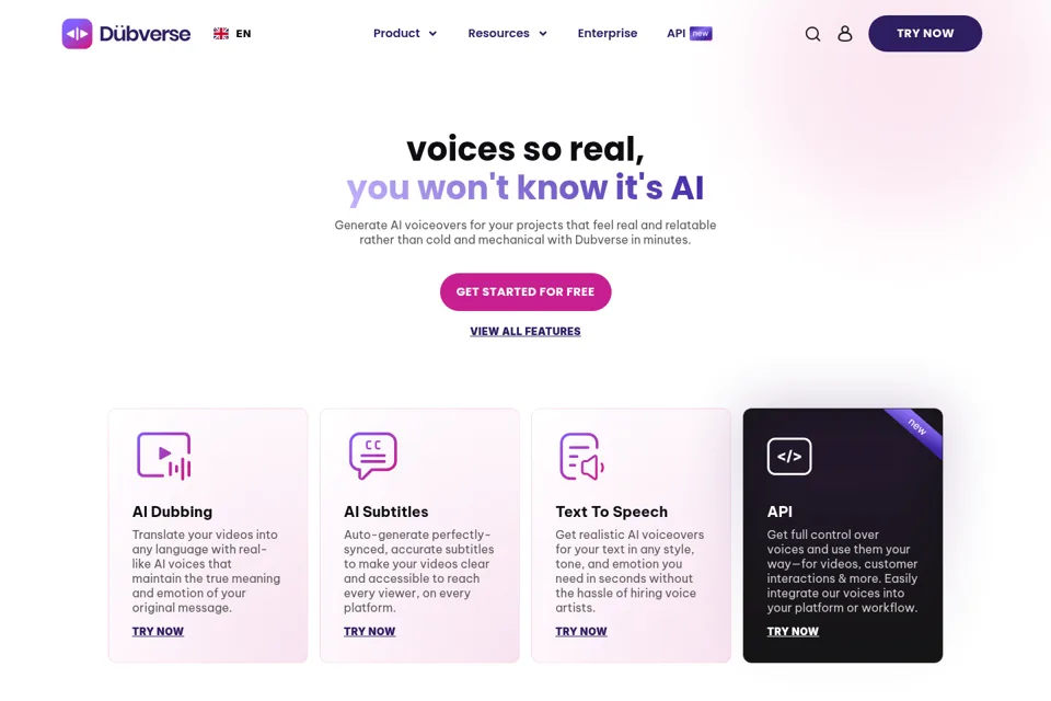Aperçu de la landing page
