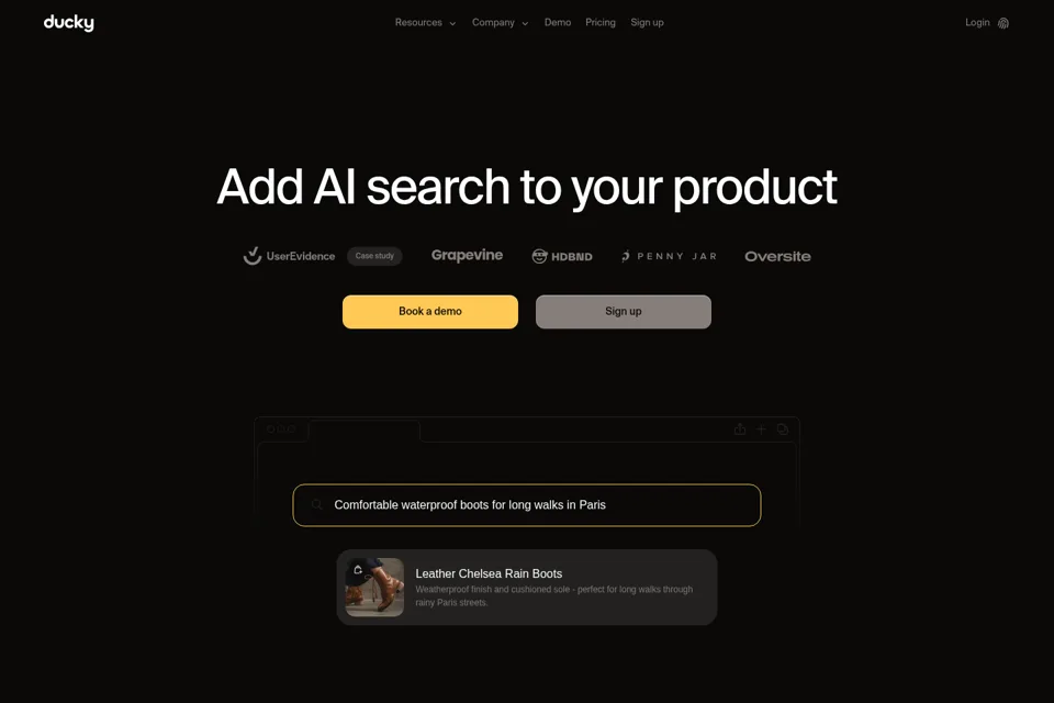 Aperçu de la landing page