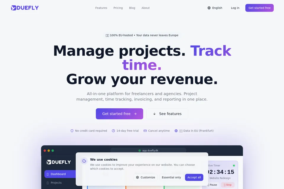 Aperçu de la landing page
