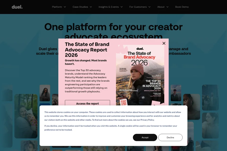 Aperçu de la landing page