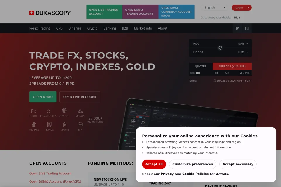 Aperçu de la landing page