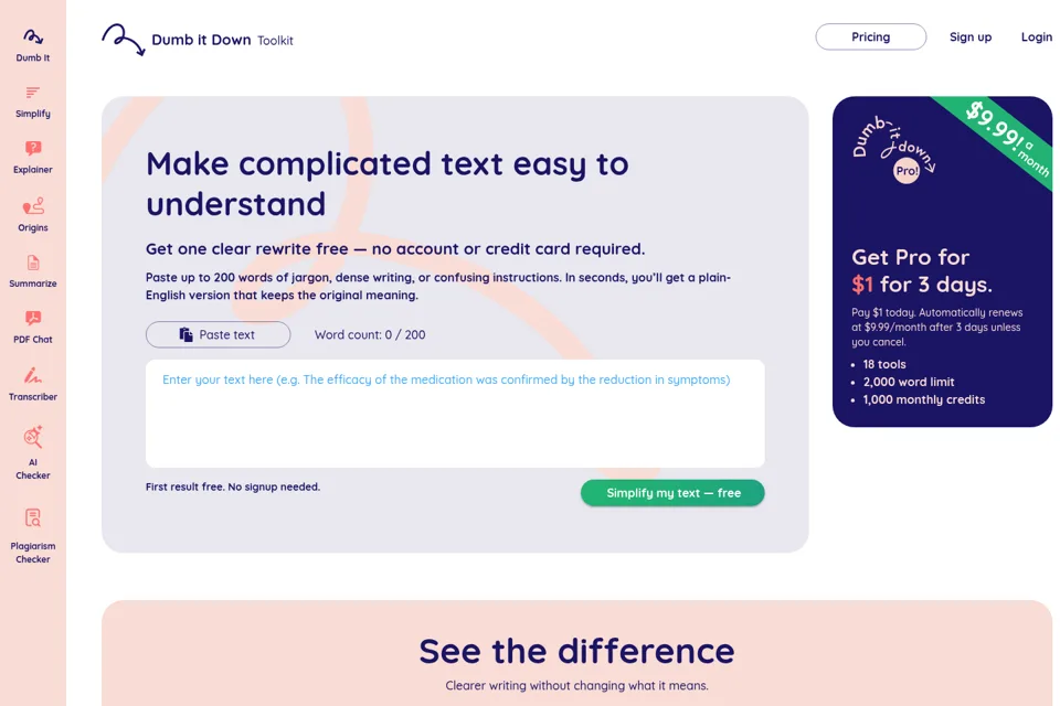 Landing page preview