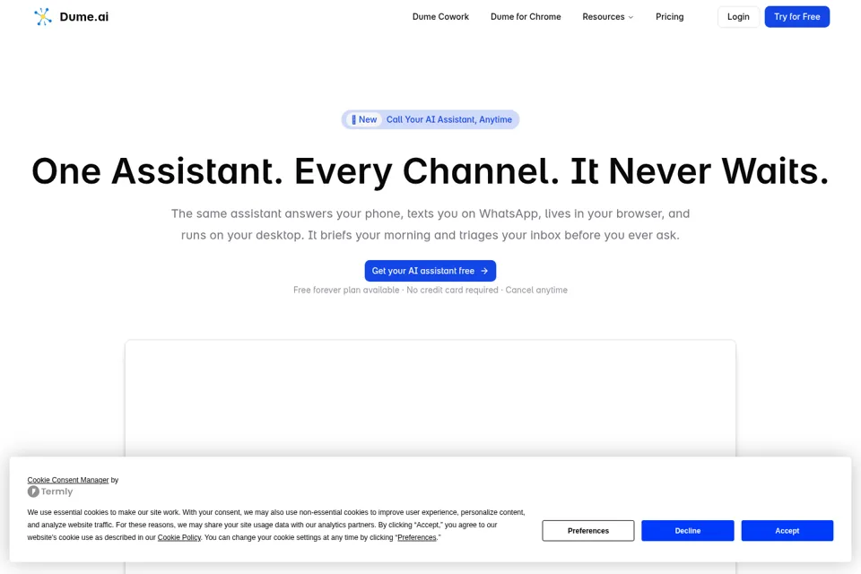 Aperçu de la landing page