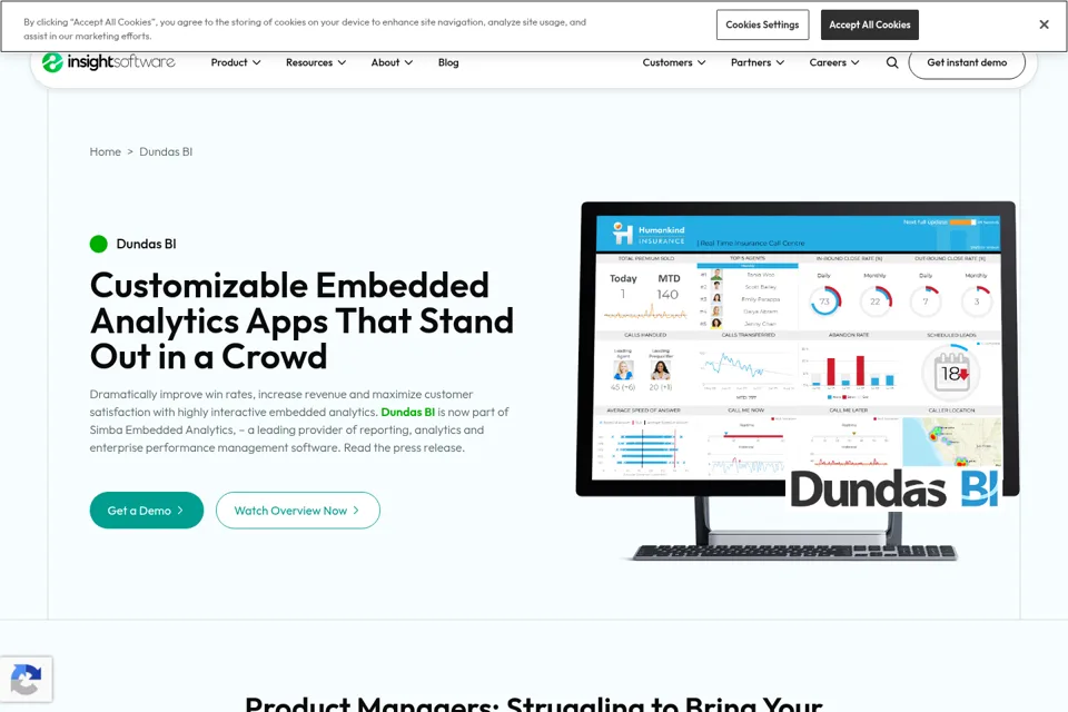 Aperçu de la landing page