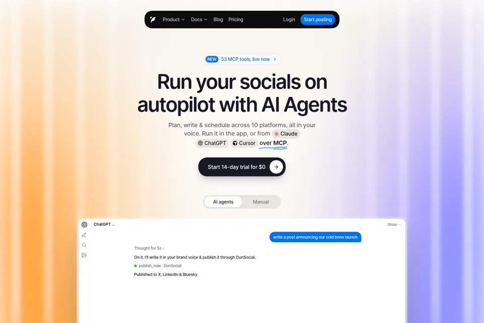 Aperçu de la landing page