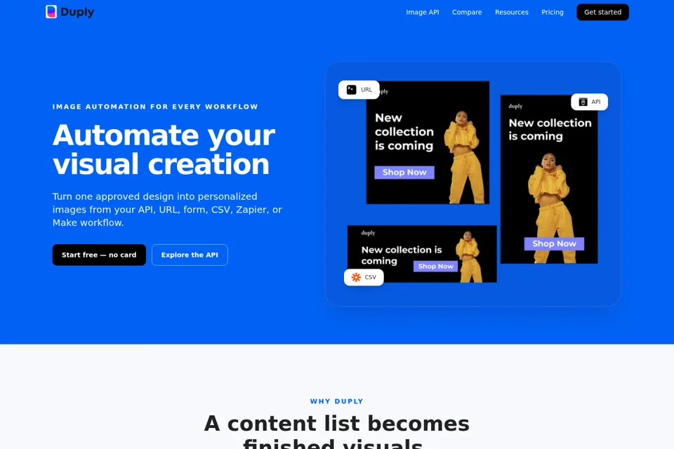 Aperçu de la landing page