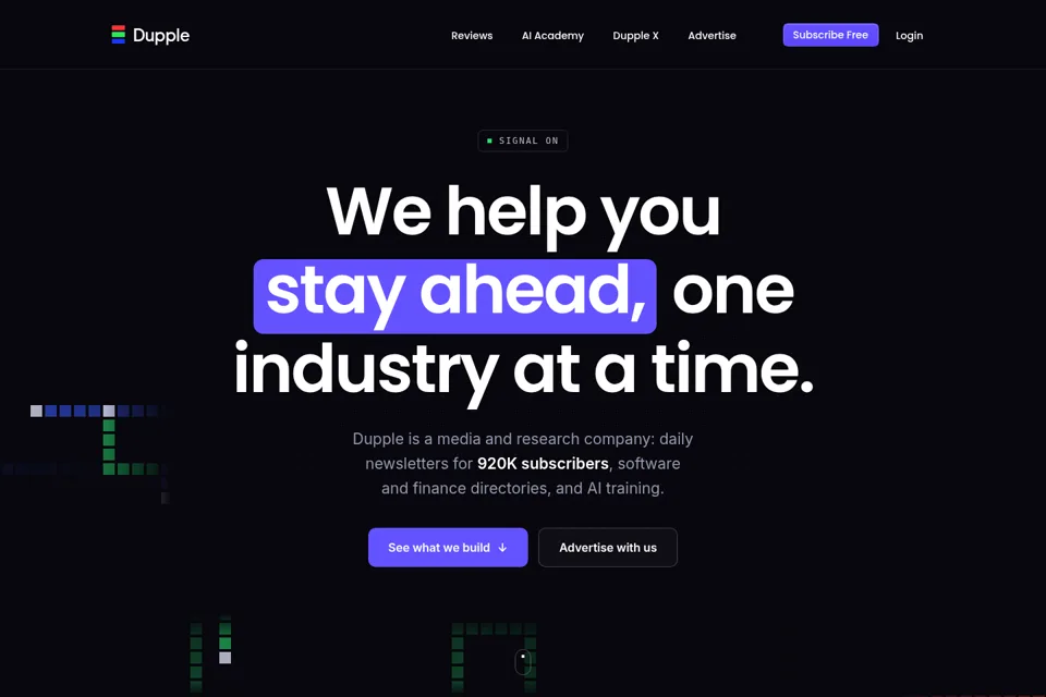 Aperçu de la landing page