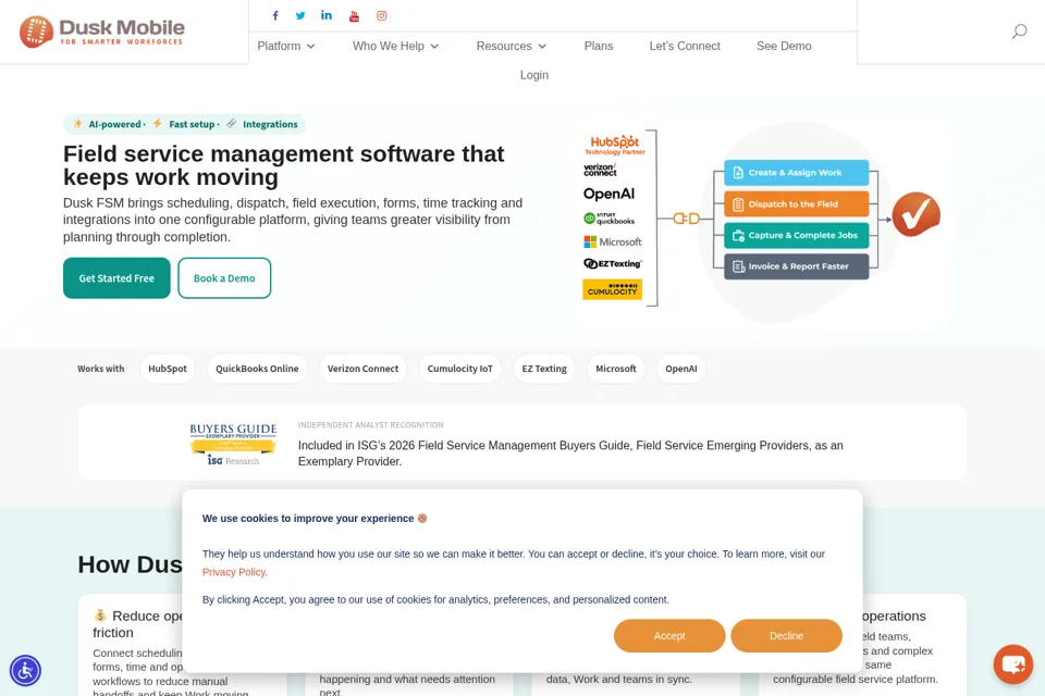 Aperçu de la landing page