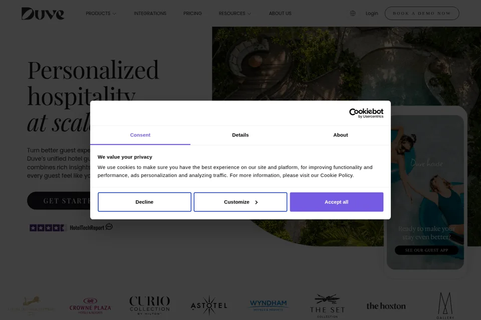 Aperçu de la landing page