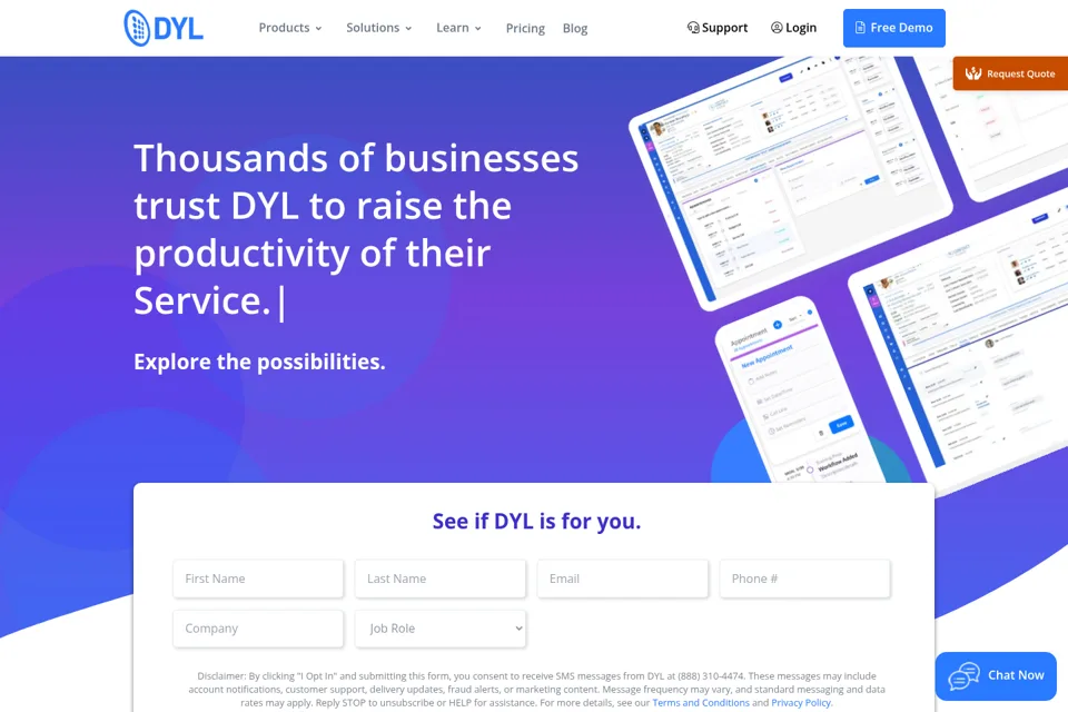 Aperçu de la landing page