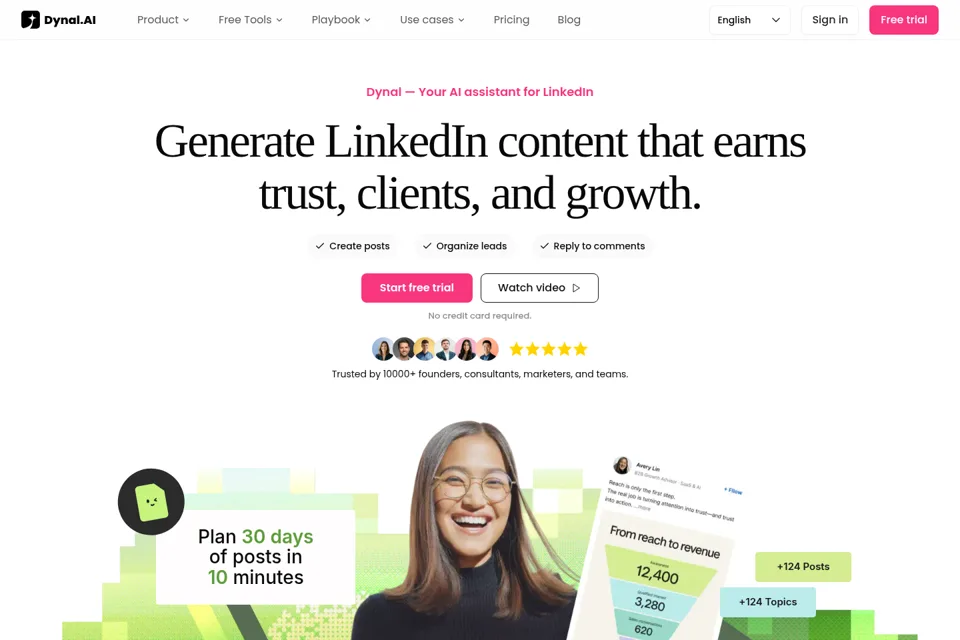 Aperçu de la landing page